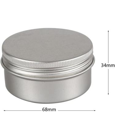 Zeoabsy 10-Piece Silver Aluminum Tins - 80ml Round Screw Cap Cans for Cosmetics Candles & Ointments | Includes 5 Spatulas & Label - Buy Online on SooperMarket.com