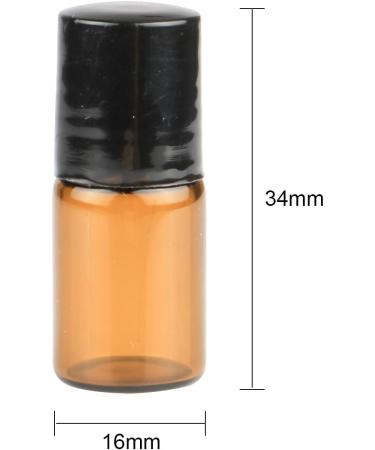 25 Pcs Mini Tiny Essential Oil Glass Roller Bottles - Refillable Aromatherapy Perfume Vials with Metal Rollerball - 2ml Amber Glass Roll On Bottles - Buy Online on SooperMarket.com