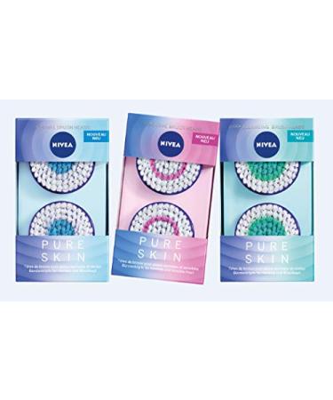 Nivea Pure Skin Sensitive Brush Head - 2 Pack for Electrical Facial Cleansing | Ideal for Normal & Sensitive Skin - Buy Online on SooperMarket.com
