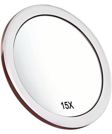 YoHumk 15X Magnifying Makeup Mirror - 6 Inch Round Mirror for Precise Tweezing, Eyebrow Grooming, and Blackhead Removal - Easy Mounting with 3 Suction Cups - Buy Online on SooperMarket.com
