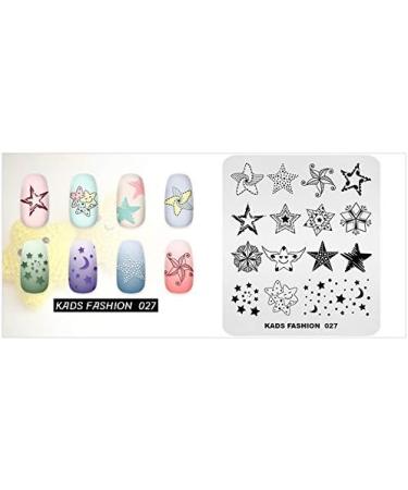 Alexnailart Nail Stamping Printing Plate Template Image Plate Stamper Scraper Star Pentagram Pattern Nail Art Decoration DIY Print Manicure Design FA027 - Buy Online on SooperMarket.com
