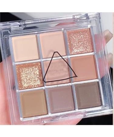 Lovelycat 9 Colors Glitter Eyeshadow Makeup Palette Matte High Pigmented Colorful Creamy Texture Eye Shadow Powder Natural Waterproof Long Lasting Eyeshadow Powder Cosmetics (pink brown)