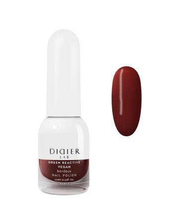 DIDIER LAB Green Reactive - Bordeux - Vegan Nail Varnish - Long Lasting Nail Polish - Hema Free - Cruelty Free - 25 Free Formula - Non Toxic Nail Polish - Maroon Nail Polish - 10ml