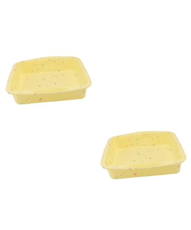 MAGICLULU 2 Pcs Cake Mold Cake Baking Rubber Baking Broiler Pan for Oven Silicone Gummy Molds Cake Pan Silicone Bakeware Quick Fondant Molds Cupcake Square Cake Toast Silica Gel Liner 26.5x24.5cmx2pcs Yellowx2pcs