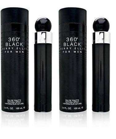 Perry Ellis 360 Black For Men. Eau De Toilette Spray 3.4 Ounces (Pack of 2) clear 3.4 Fl Oz (Pack of 2)
