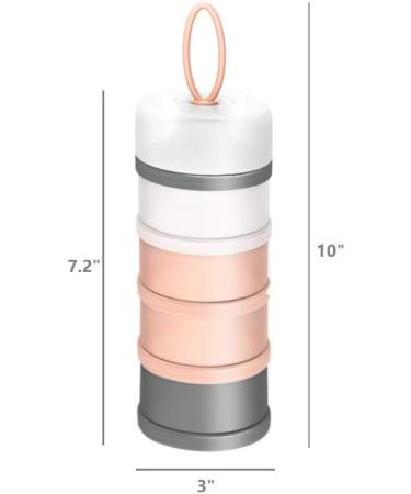 Kaptin Non-Spill Portable Baby Milk Powder Dispenser - BPA Free Snack Container (Pink) | 4 Feeds - Buy Online on SooperMarket.com