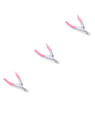 Beavorty Pedicure Tools 3pcs Nail Art Fingernail Clipper nail tool Nail Scissors acrylic nail tool metal shears false nail clipper Pedicure tool coffin nail pedicure scissors manicure mediumx3pcs Rosyx3pcs