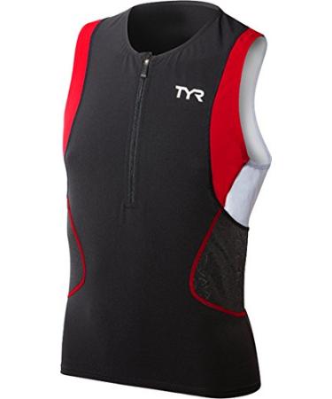 TYR Sport Men's Sport Competitor Singlet X-Small Black/Red