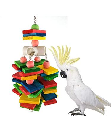 Alysontech Large Parrot Chew Toy for Bird Macaw African Greys Cockatoo Eclectus Budgies Parakeet Cockatiel Conure Lovebirds Cage Wood Toy