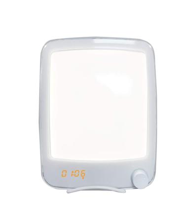 Wake Up Light Therapy Lamp Dimmable Therapy Energy Light UV-Free 10000 Lux with Timer Setting Sunrise Alarm Clock with 5 Alarm Sounds Snooze Function