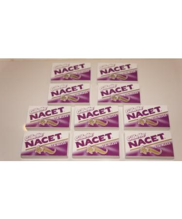 50 NACET STAINLESS Double Edge Razor Blades by 7 O'clock