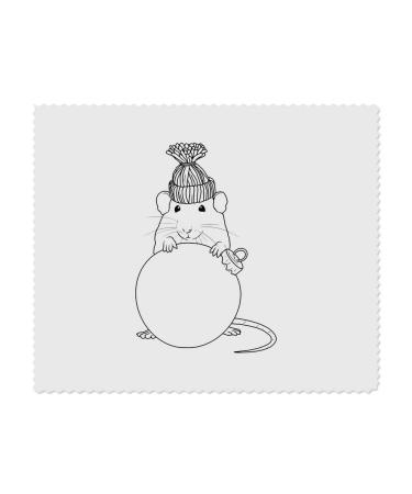 LC00024182 Microfiber cleaning cloths for lenses and glasses mouse with woolen hat motif 2 pieces