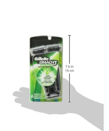 Gillette Mach3 Disposable Razors for Men - 6 Count | Sensitive Skin Design - Buy Online on SooperMarket.com