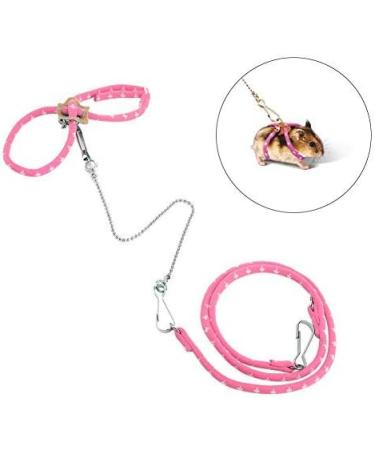 Adjustable Hamster Harness & Leash | Anti-Bite Vest for Hamsters Gerbils Rats Mice Ferrets & Squirrels - Pink - Buy Online on SooperMarket.com
