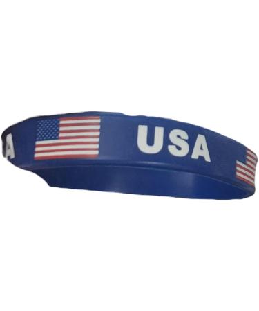 USA Soccer Scarf & Flag Set with Bracelet - Patriotic Red, White, and Blue Kit - Buy Online on SooperMarket.com