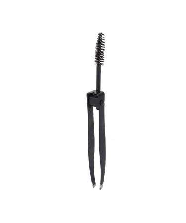 Black multifunctional eyebrow tweezers with eyebrow comb ideal make-up tool 2-in-1 make-up care device for eyebrows or face hair