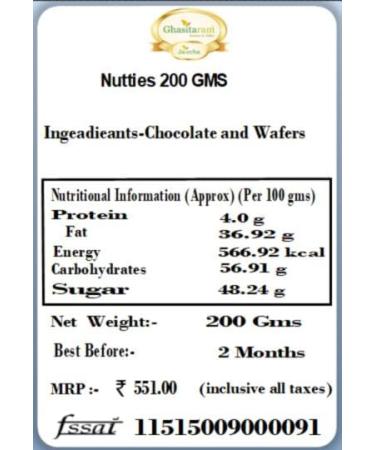 Jaiccha Ghasitaram Diwali Gifts Chocolate - Nutties 200 GMS in Black Paper Pouch with 2 T-Lites - Buy Online on SooperMarket.com