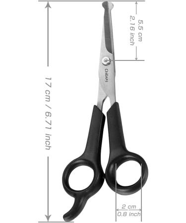 Chibuy Professional Pet Grooming Scissors | Round Tip Stainless Steel Dog Eye Cutter for Dogs and Cats | Professional Grooming Tool | Size 6.70 x 2.6 x 0.43 | Grey - Buy Online on SooperMarket.com