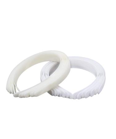 20pcs Ivory & White Plastic Headbands - Plain Hairbands with Teeth for Comfortable Styling - Buy Online on SooperMarket.com