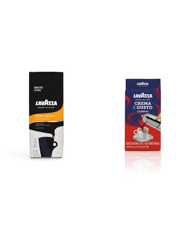 Lavazza Drip Coffee Gran Aroma 340gr & Crema E Gusto Classico Roasted Ground Coffee 8.8 Ounce (Pack of 1)