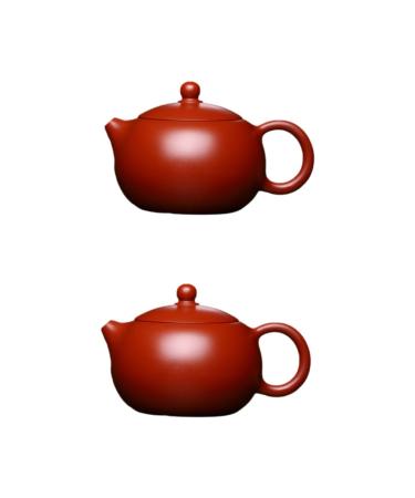 Zerodeko Water Pitchers 2pcs Retro Teapot Chinese Teapot Purple Clay Teapot Water Jar Purple Clay Tea Pot Chinese Style Tea Pot Tea Utensils Vintage Jugs Orangex2pcs 12x8x7.5cmx2pcs