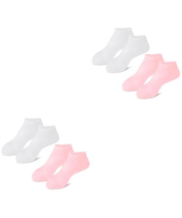 minkissy 4 Pairs Exfoliating Moisturizing Socks Spa Socks Cosmetic Moisturizing Socks Moisturizing Foot Masks Non Socks Toe Spa Masks Foot Care Heal Socks Soft Miss Sebs Short Boots