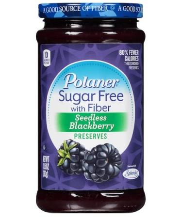 Polaner Seedless Sugar Free Blackberry & Raspberry Preserves with Fiber 13.5oz (Pack of 2) + Make Your Day Spreader - Buy Online on SooperMarket.com