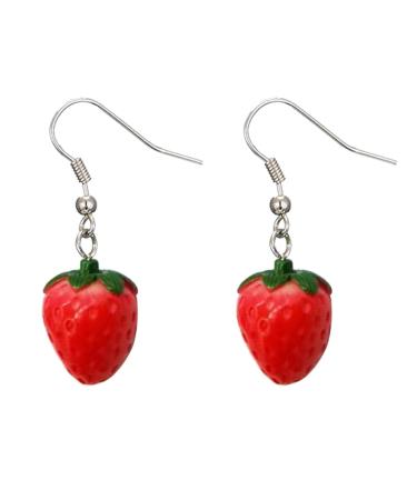 Delicate Resin Strawberry Earrings Simulation Fruit Earwears for Any Occasion