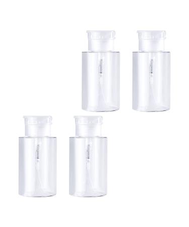 4 pieces push-down bottle empty alcohol lockable pump dispenser bottle 100ml clear cosmetic bottle container water face toner lotion organizer travel bottle