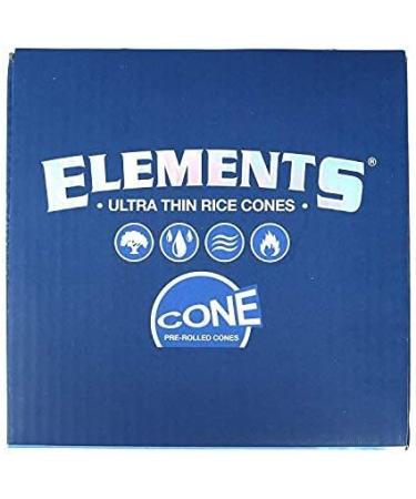Elements Cones King Size 100 Pack - Natural Pre Rolled Rice Rolling Paper with Tips and Packing Tubes | 100 Count - Buy Online on SooperMarket.com