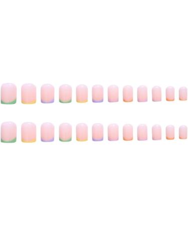 sunroot 1 Set Through Wearable Nail Wearable Press on Nails Full Cover Nail Tips Short Colourful - Buy Online on SooperMarket.com