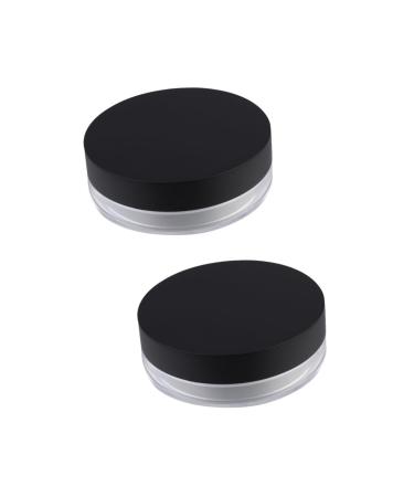 Healeved 2pcs Empty Powder Case Cosmetic Travel Containers Black Empty Powder 1 g (Pack of 1) Blackx2pcs