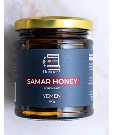 Honoor Yemeni Samar Honey | Natural Unfiltered Unheated Pure Honey 200 Grams | Unpasteurised Raw Honey Luxury Honey in a Glass Jar (1) - Buy Online on SooperMarket.com