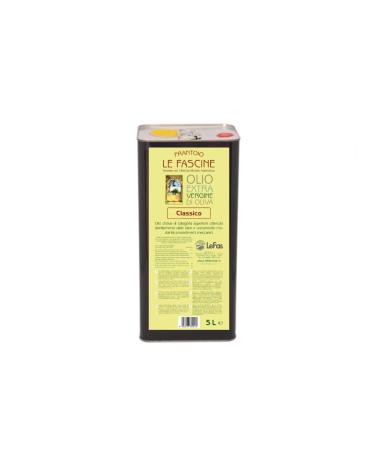 Le Fascine 100% Italian Pugliese Extra Virgin Olive Oil - Premium 5L Can | Authentic Provencal Olives - Buy Online on SooperMarket.com