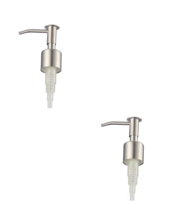 IMIKEYA 2 pcs Replacements Pump Bottle Shampoo Press Heads Steel for Head Silver Emulsion Stainless Shop Silverx2pcs 17x5.75cmx2pcs