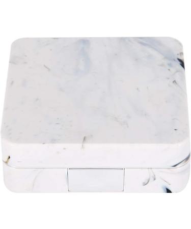 Wifehelper Square Contact Lens Container with Mirror - Stylish Marble Outer Box & Golden Glass Holder for Color Contacts - Perfect for Travel & Shower - Buy Online on SooperMarket.com