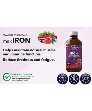 Maxion Iron Blood Booster Supplement to Combat Iron Deficiency Anemia Fight Fatigue and Build Blood Cells 250ml (1) - Buy Online on SooperMarket.com