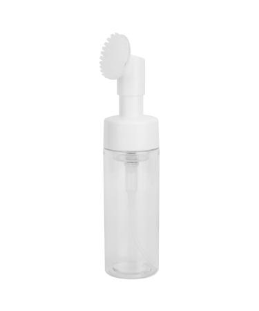 Silicone Brush Head Foaming Bottle Transparent Deep Clean Facial Pores Spiral Bottle Mouth Large Diameter Round Concave Bottom Fastening Pump Head Press Type Foaming Pump Head 150ML