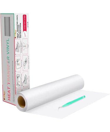 Heat Transfer Vinyl White HTV Rolls - 12 x 20ft White Iron on Vinyl for All Cutter Machine  White HTV Vinyl for Shirts - Easy to Cut & Weed for Heat Vinyl Design