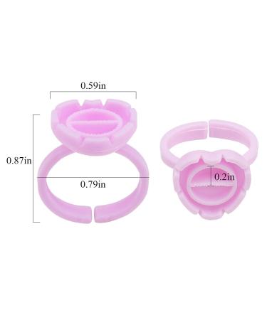 200 PCS Disposable Plastic Glue Cup Rings | 2 Slots - Purple | For Lash Tattoo Nail Art Pigment Eyelash Extension Palette - Beauty Tool Bulk - Buy Online on SooperMarket.com