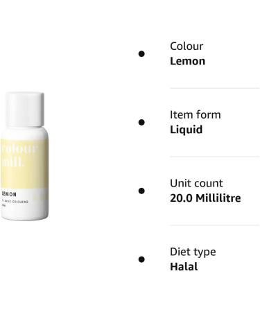 Colour Mill Edible Food Paint - Lemon (20ml) | Cake & Cookie Dye for Baking, Icing, Sugarpaste & Fondant - Buy Online on SooperMarket.com