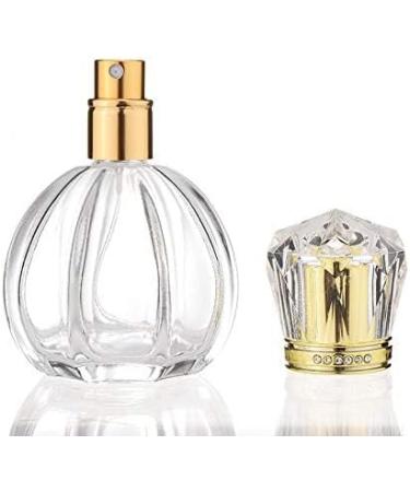 50ml Empty Glass Perfume Spray Atomiser Gold Crystal Cap Oval Bottle - Buy Online on SooperMarket.com
