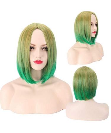 GJBXP 2018 Lolita Harajuku Short Ombre Wig Black Blonde Brown Heat Resistant Synthetic Hair Anime Cosplay Party Wigs for Women Pink Ombre Green Ombre