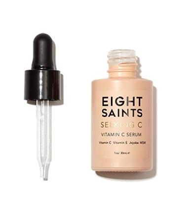 Eight Saints Vitamin C Serum For Face  Anti Aging Face Serum  Hyaluronic Acid  Vitamin E  Organic Aloe Vera and Jojoba Oil  Hydrating & Brightening Serum for Dark Spots  Fine Lines and Wrinkles  1 oz