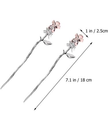 minkissy Metal Chopsticks Metal Chopsticks Rose Metal Hairpin Hanfu Headdress Sticks Bun Hair Pin Chignon Pin Women Girls Hair Accessories Hair Accessories Hair Accessories - Buy Online on SooperMarket.com