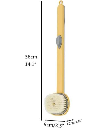 BTSEURY Long Handle Liquid Bath Brush - Detachable Exfoliating Body Scrubber and Soap Dispenser (Yellow) - Buy Online on SooperMarket.com