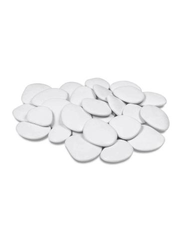 Kalapanta - Large size recycled plastic decorative pebbles for pots paint aquariums garden mini pack rock painting white (5-8cm) | Mini-pack