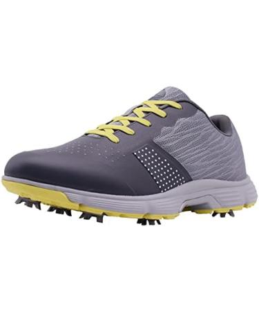 THESTRON Men Golf Shoes: Mesh Breathable Walking Sport Sneakers with 7 Spikes - Grey - Buy Online on SooperMarket.com