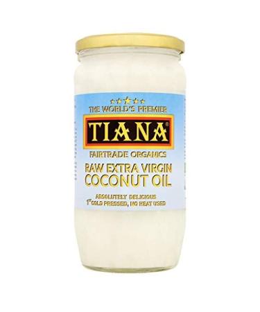 TIANA Fairtrade Organics Raw Extra Virgin Coconut Oil Voted UK no.1 for Skin Hair and Cooking 750ml Pack of 2