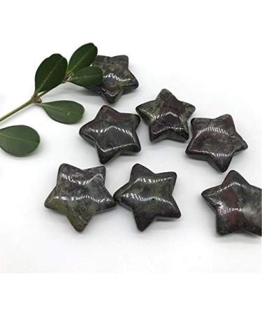 2 pc Natural Gemstone Crystal Dragon Blood Stone Engraving Five-Pointed Star Chakra Reiki Balancing - Buy Online on SooperMarket.com
